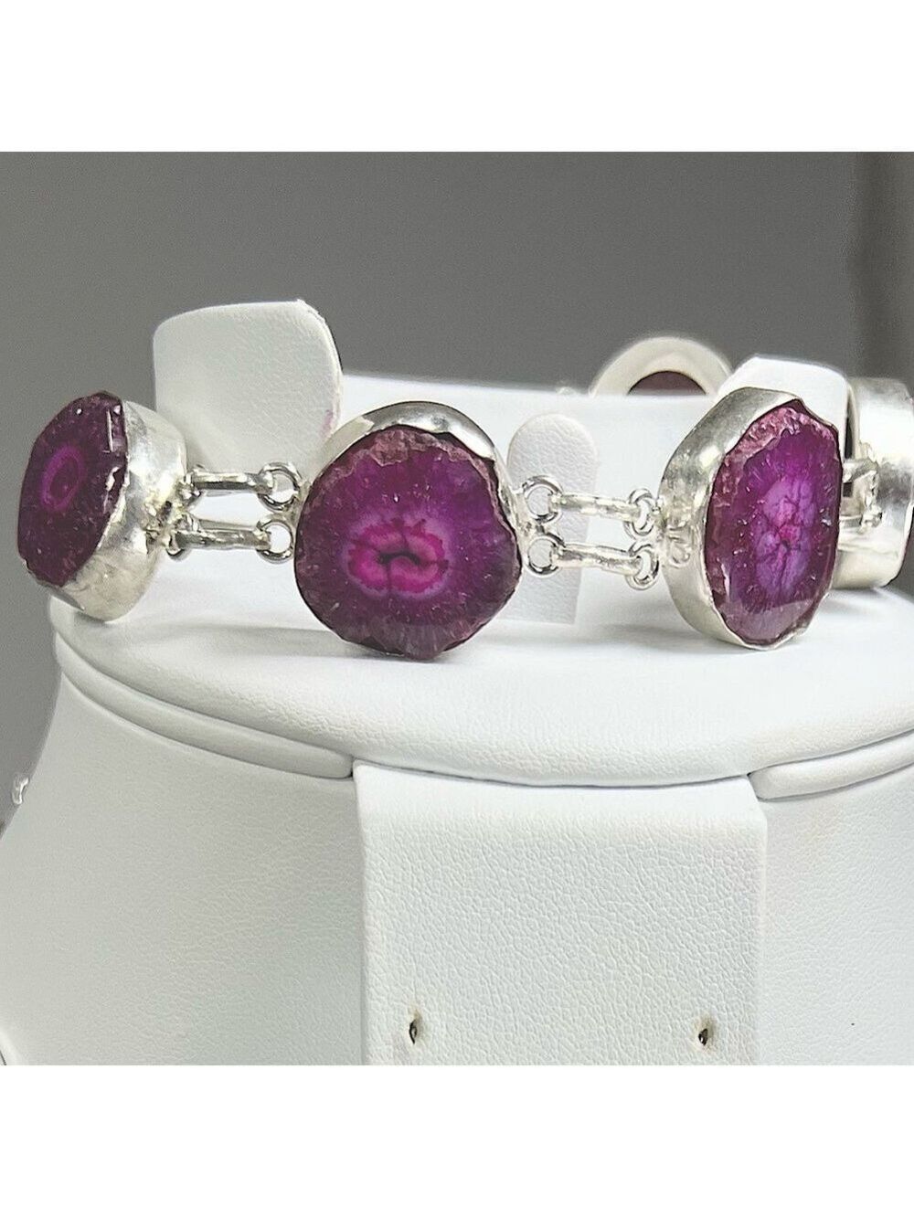 Solar Add On Item Pink Adjustable 925 Gemstone Bracelet